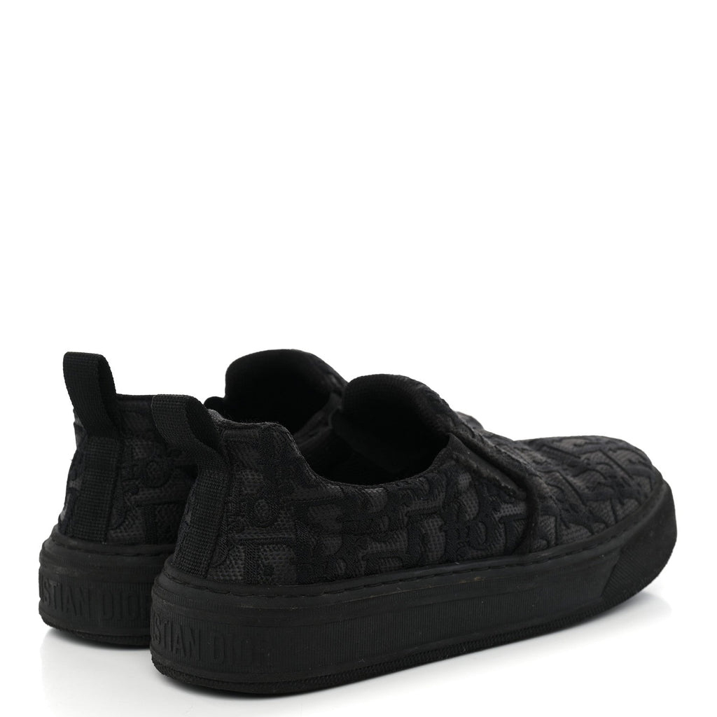 Shiny Technical Fabric Oblique Embroidered Womens Solar Slip On Sneakers 37.5 Black