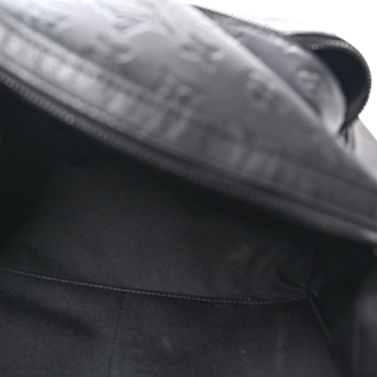 Calfskin Shadow Monogram Discovery Backpack PM Black