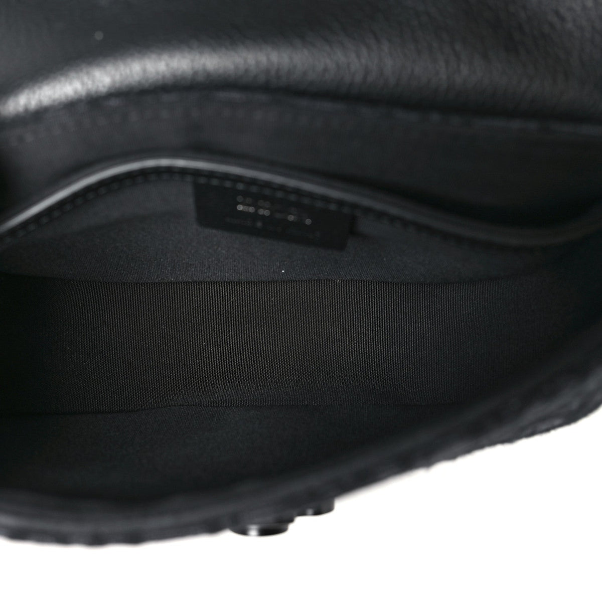 Oblique Jacquard Grained Calfskin Mini Saddle Messenger Bag With Flap Black