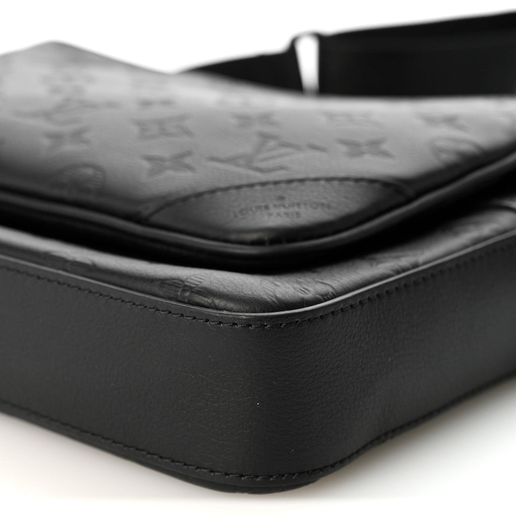 Calfskin Monogram Shadow Trio Messenger Black