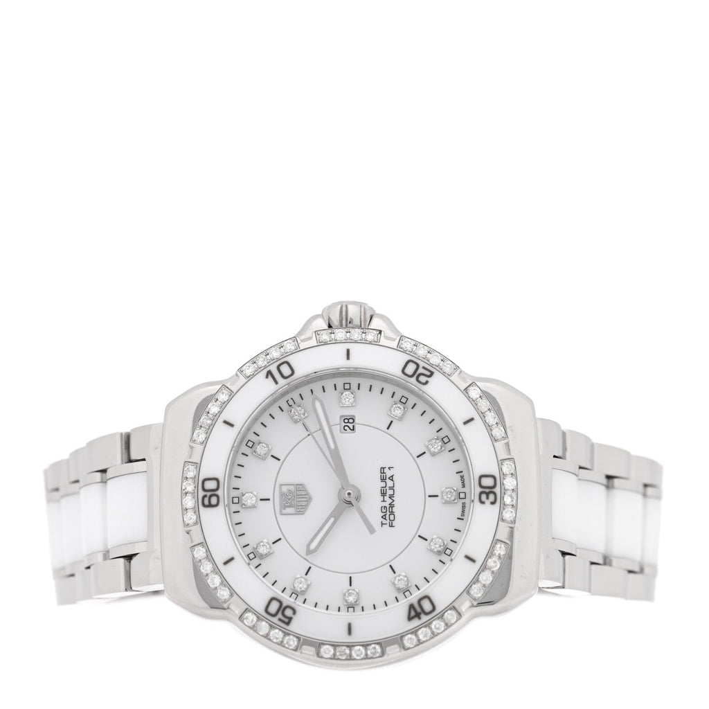 Stainless Steel Ceramic Diamond 32mm Formula 1 Quartz Watch White WAH1313