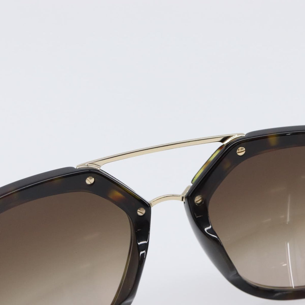 PRADA Sunglasses Plastic Black Gold Tone Auth BA15440