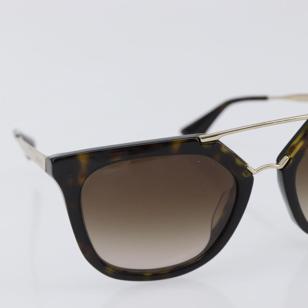 PRADA Sunglasses Plastic Black Gold Tone Auth BA15440