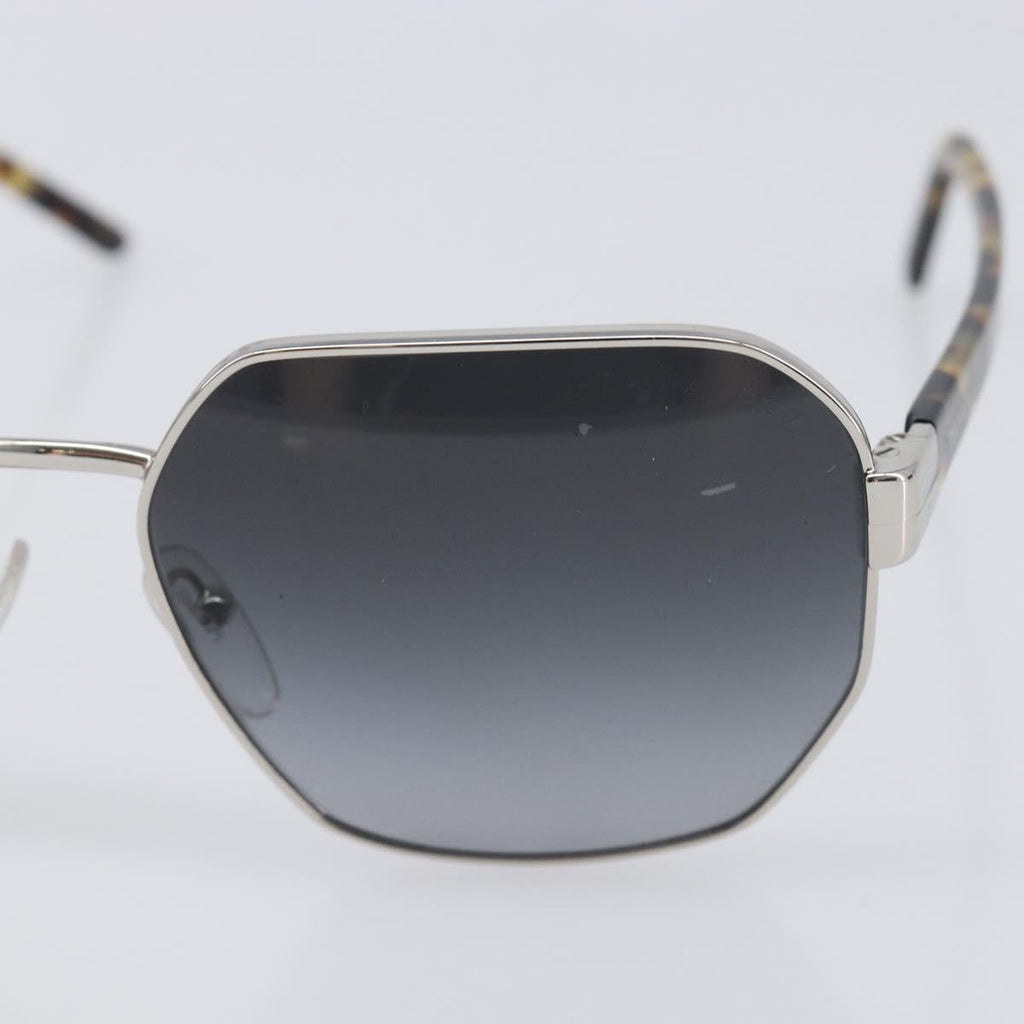 PRADA Sunglasses Metal Brown Silver Auth BA15585