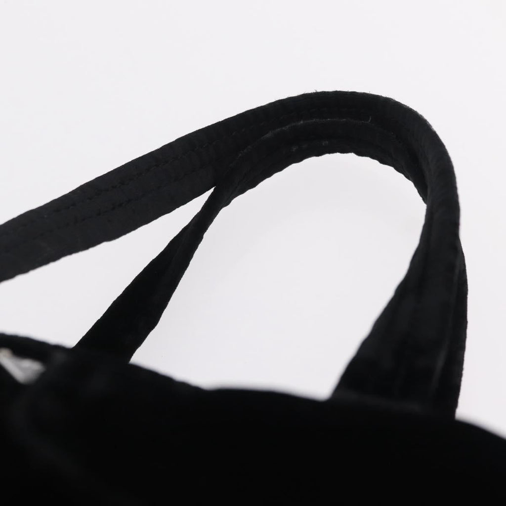 PRADA Hand Bag Velor Black Silver Auth BA15923V