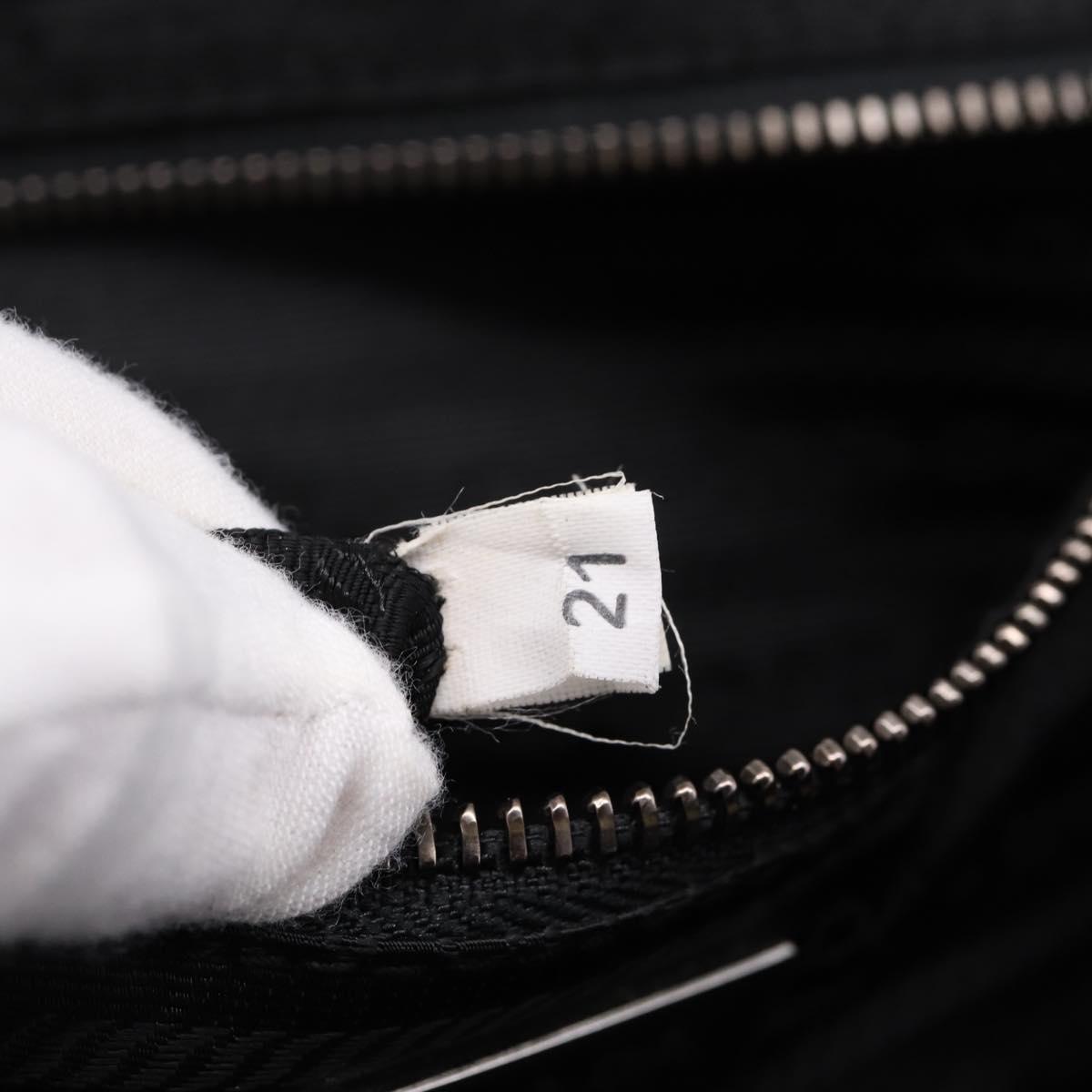PRADA Tote Bag Leather Black Silver Auth BA16052A