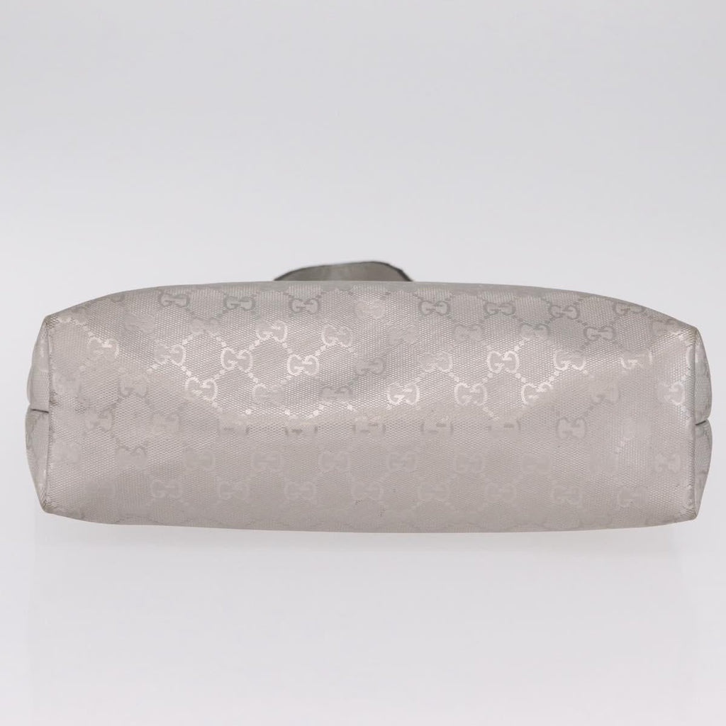 GUCCI GG Implementation Hand Bag PVC Silver 211138 Auth BA16353