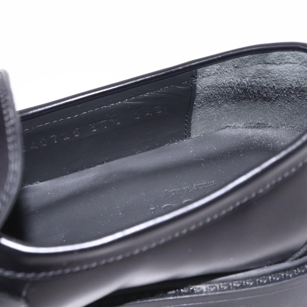 GUCCI Horsebit loafers Leather 37 1/2 Black Silver Auth BA16654M