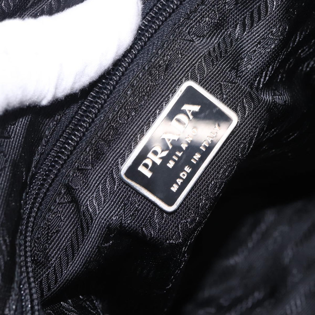 PRADA Tote Bag Nylon Navy Silver Auth bs34796