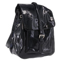 PRADA Backpack Patent Leather Black Silver Auth bs36857
