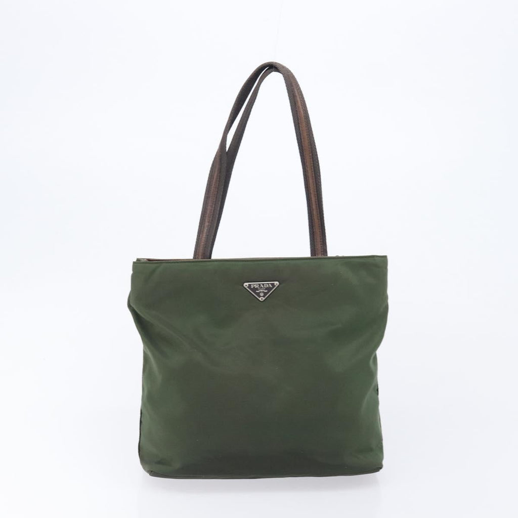 PRADA Tote Bag Nylon 4 Set Khaki Black Brown Auth bs37180