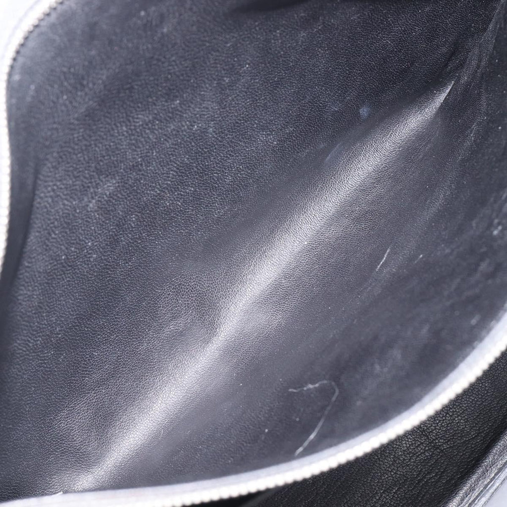 PRADA Business Bag Saffiano leather Gray Silver Auth bs37335A