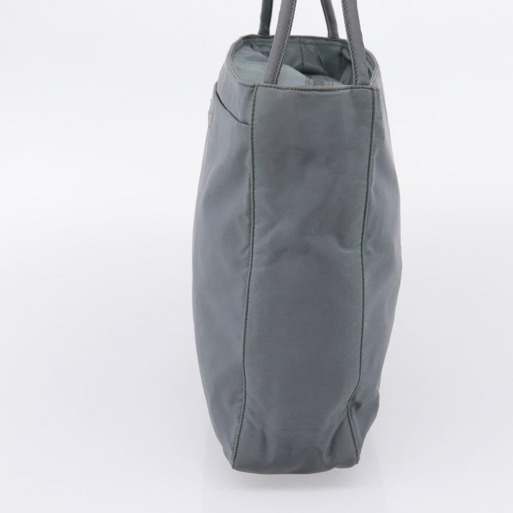 PRADA Tote Bag Nylon Gray Silver Auth bs37578