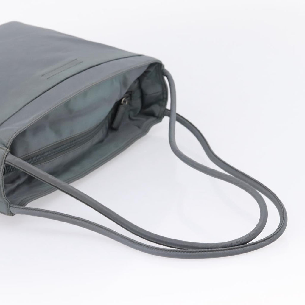 PRADA Tote Bag Nylon Gray Silver Auth bs37578