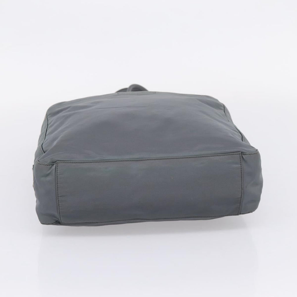 PRADA Tote Bag Nylon Gray Silver Auth bs37578