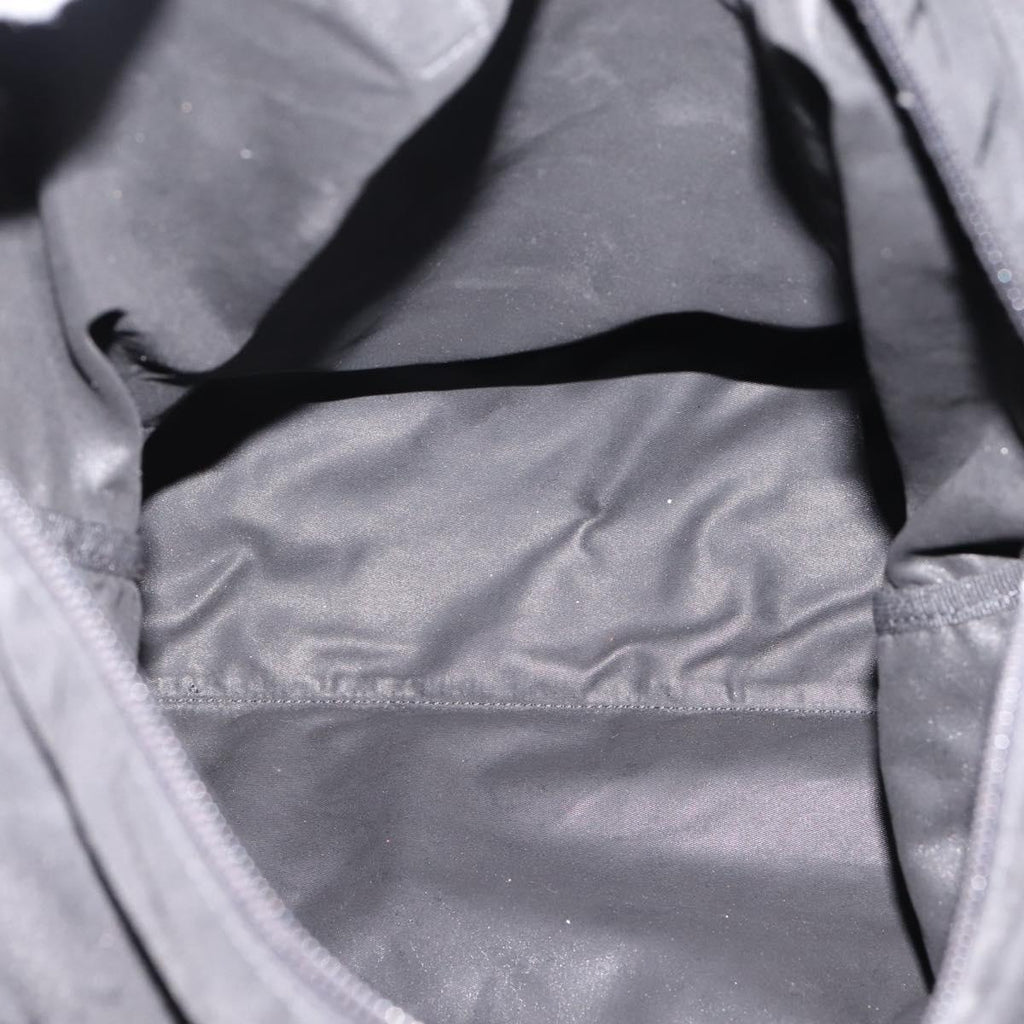 PRADA Tote Bag Nylon Black Silver Auth bs37600