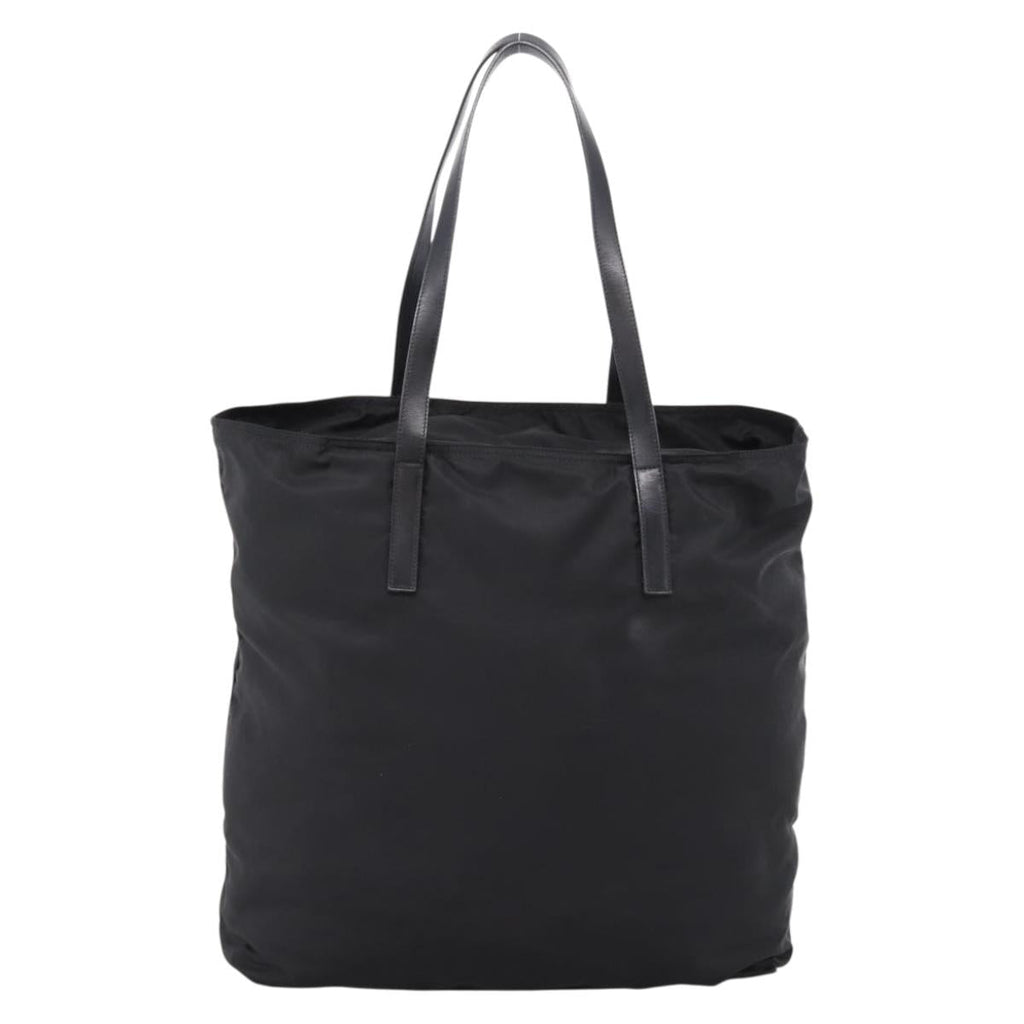 PRADA Tote Bag Nylon Black Silver Auth bs37600