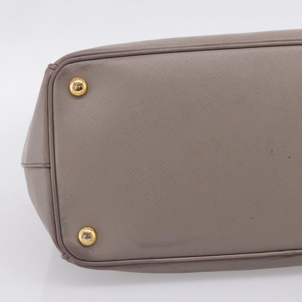 PRADA Hand Bag Saffiano leather 2way Gray Gold Auth bs37671