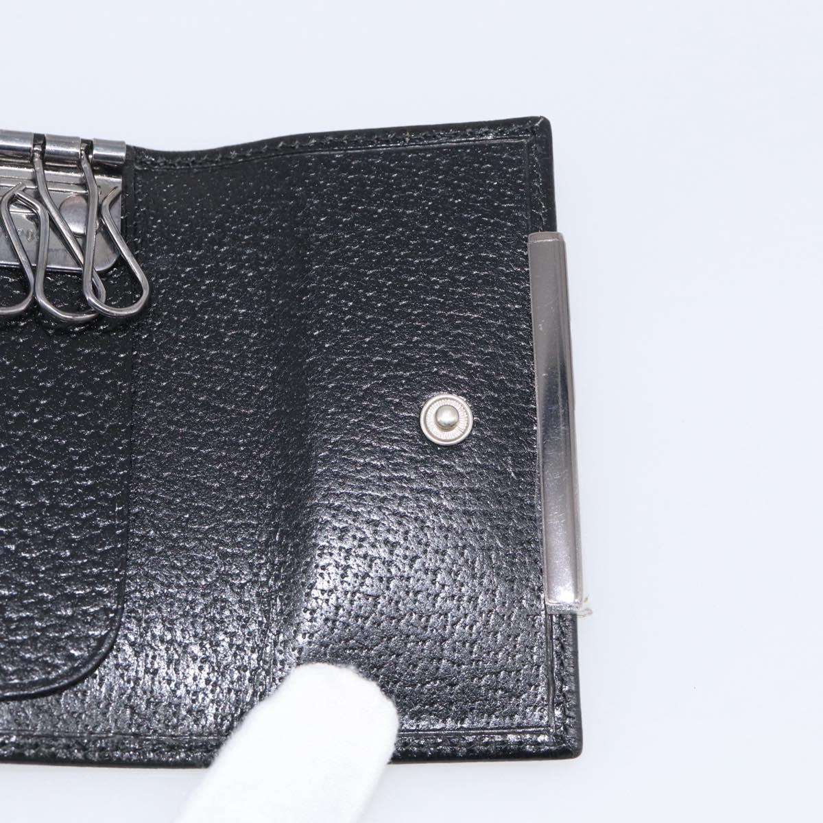 GUCCI Key Case Leather Black Silver 033 0959 Auth bs37882
