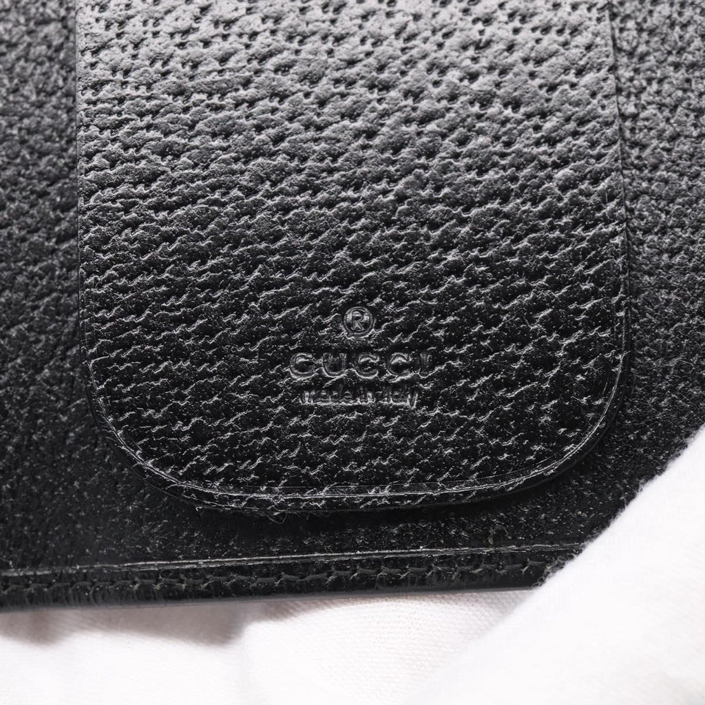 GUCCI Key Case Leather Black Silver 033 0959 Auth bs37882