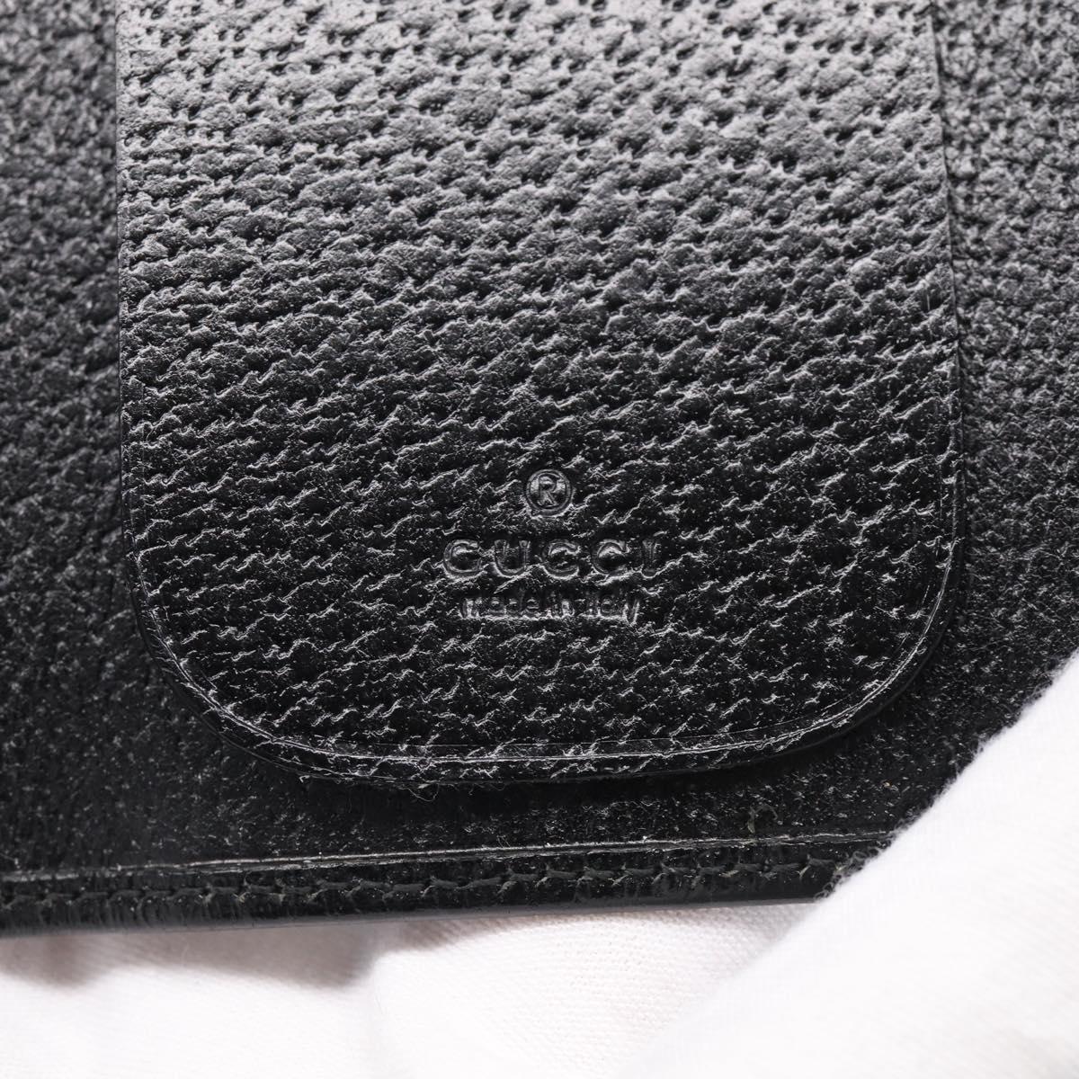 GUCCI Key Case Leather Black Silver 033 0959 Auth bs37882