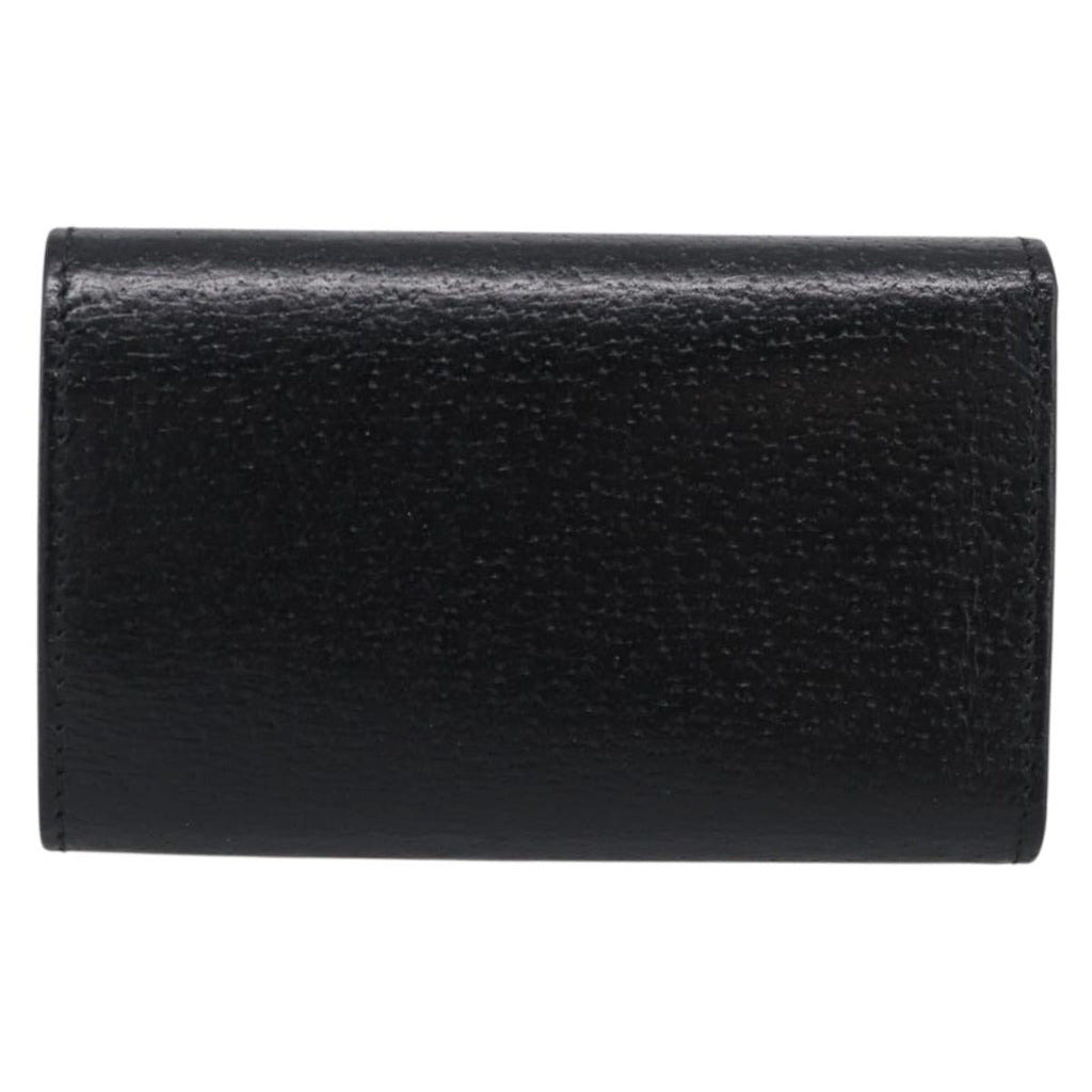GUCCI Key Case Leather Black Silver 033 0959 Auth bs37882