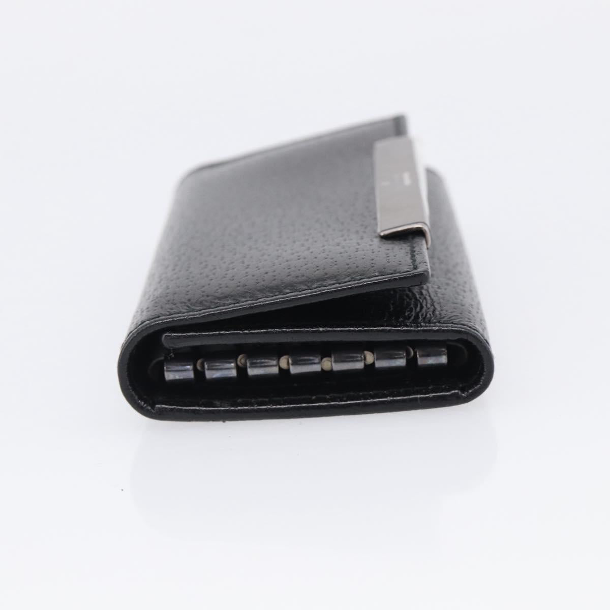 GUCCI Key Case Leather Black Silver 033 0959 Auth bs37882