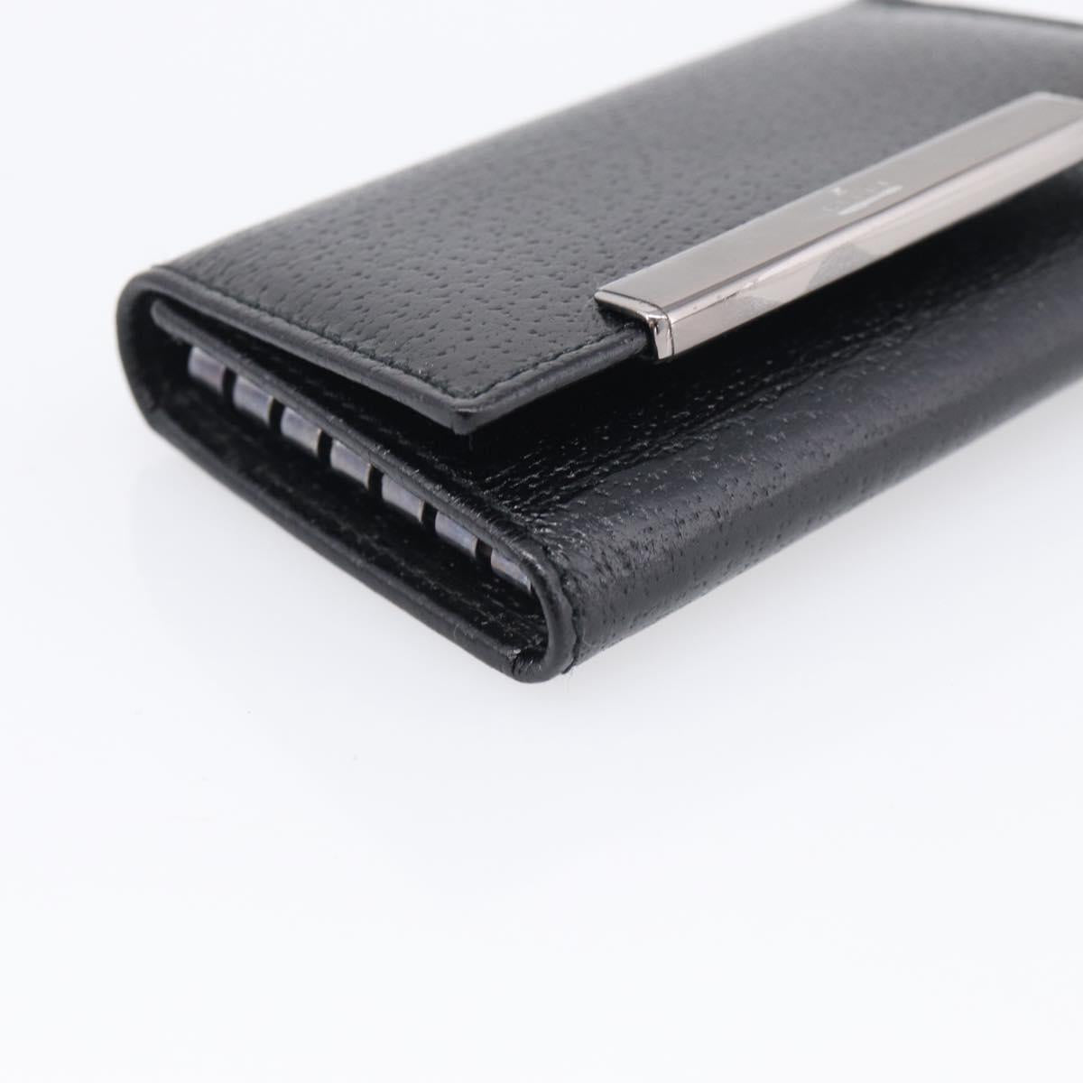 GUCCI Key Case Leather Black Silver 033 0959 Auth bs37882