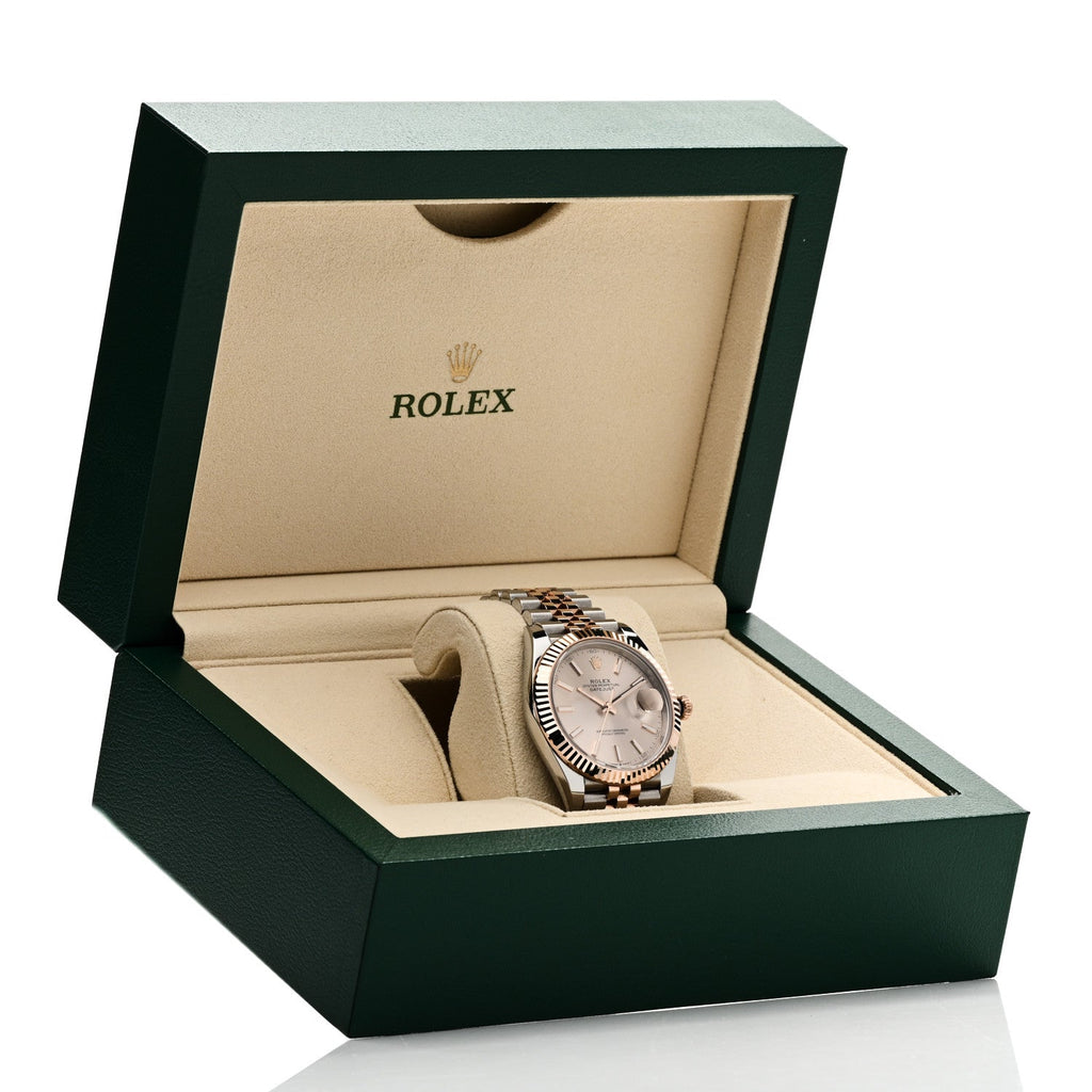Stainless Steel 18K Everose Gold 41mm Oyster Perpetual Datejust Watch Sundust 126331