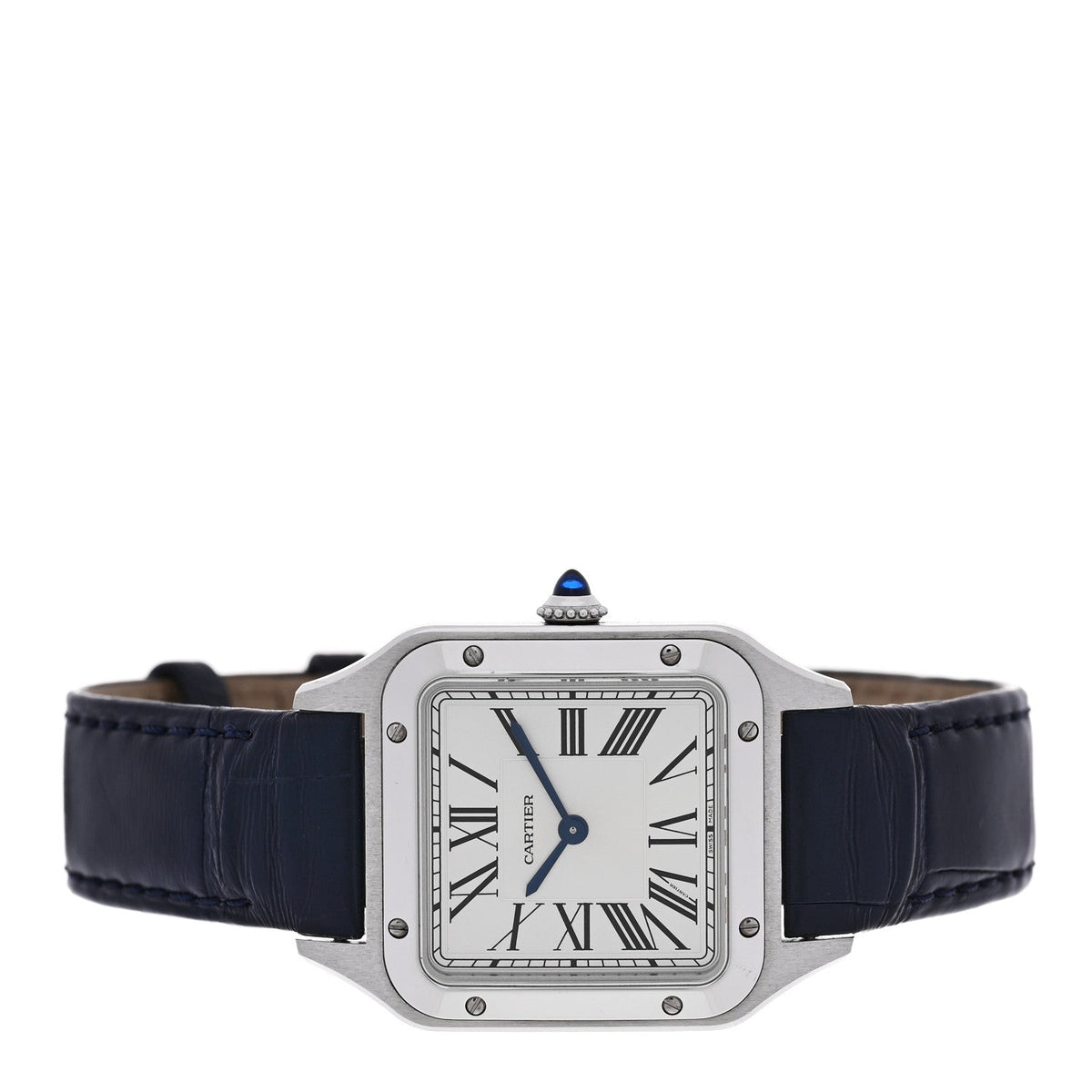 Stainless Steel Alligator 27.5mm Santos Dumont Quartz Watch