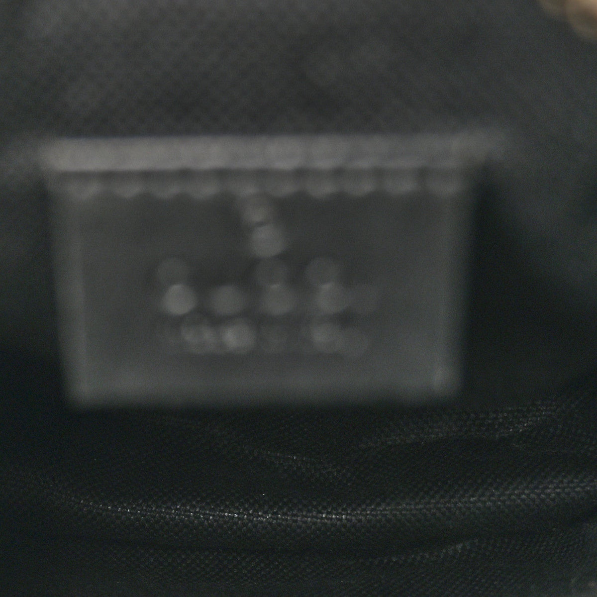 GG Supreme Monogram Appia Calfskin Web Small Camera Messenger Bag Black Grey