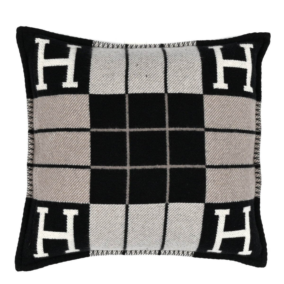 Wool Cashmere Avalon III Pillow PM Ecru Black
