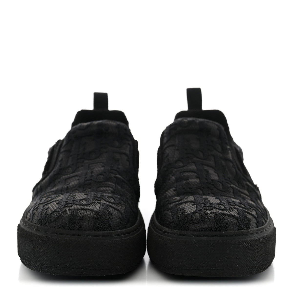 Shiny Technical Fabric Oblique Embroidered Womens Solar Slip On Sneakers 37.5 Black