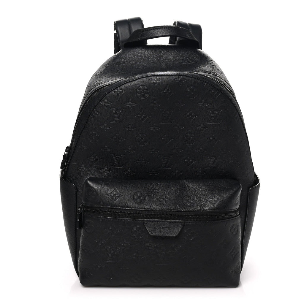 Calfskin Shadow Monogram Discovery Backpack PM Black