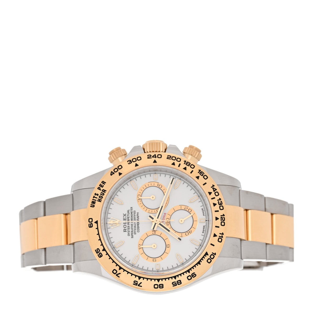 Stainless Steel 18K Yellow Gold 40mm Oyster Perpetual Cosmograph Daytona Watch White 126503