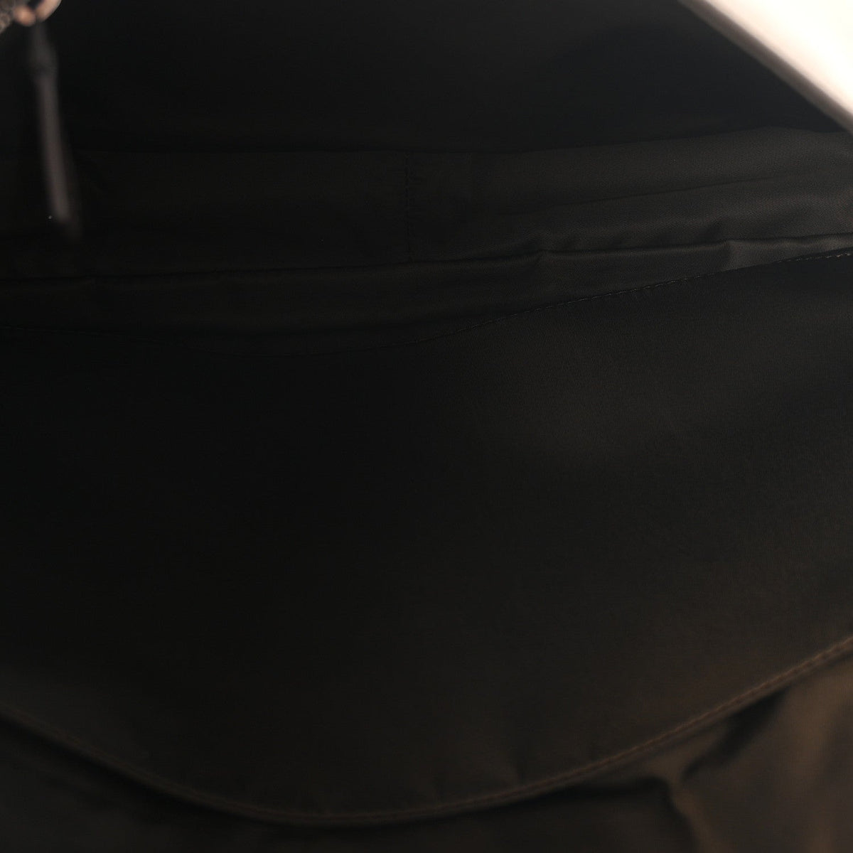 Econyl Nylon Cuoio Romano Monochrome Large Baguette Messenger Bag Ebano