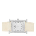 Stainless Steel Alligator Diamond Bezel Mother of Pearl 21mm Heure H Hour Quartz Watch Blanc