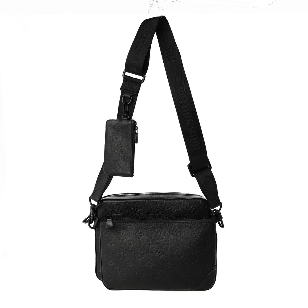 Calfskin Monogram Shadow Trio Messenger Black