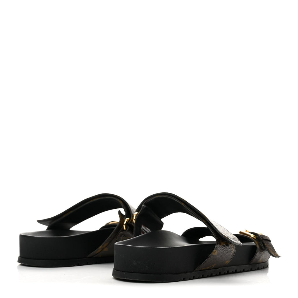 Monogram Bom Dia Mule Sandals 37.5 Black