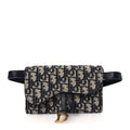 Oblique Saddle Belt Bag Blue