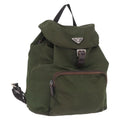 PRADA Backpack Nylon Green Silver Auth ep15691
