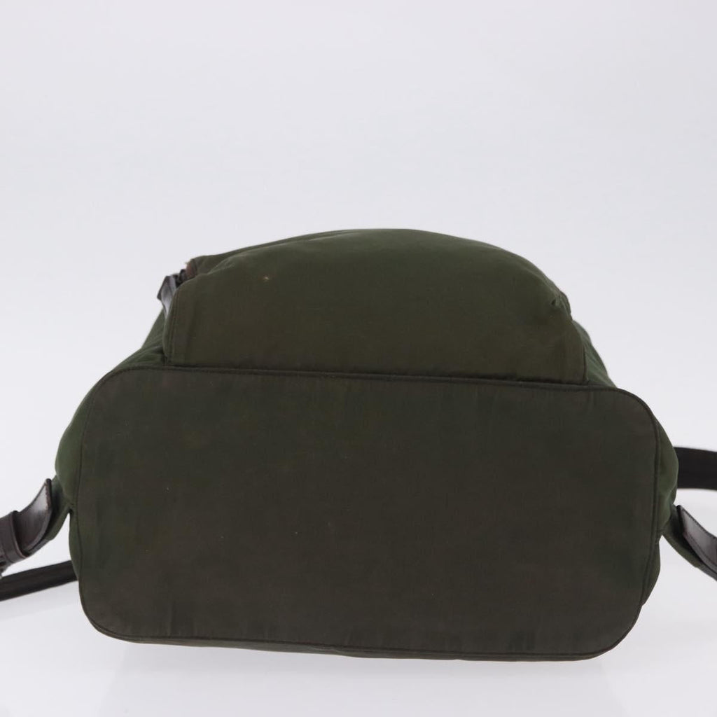 PRADA Backpack Nylon Green Silver Auth ep15691