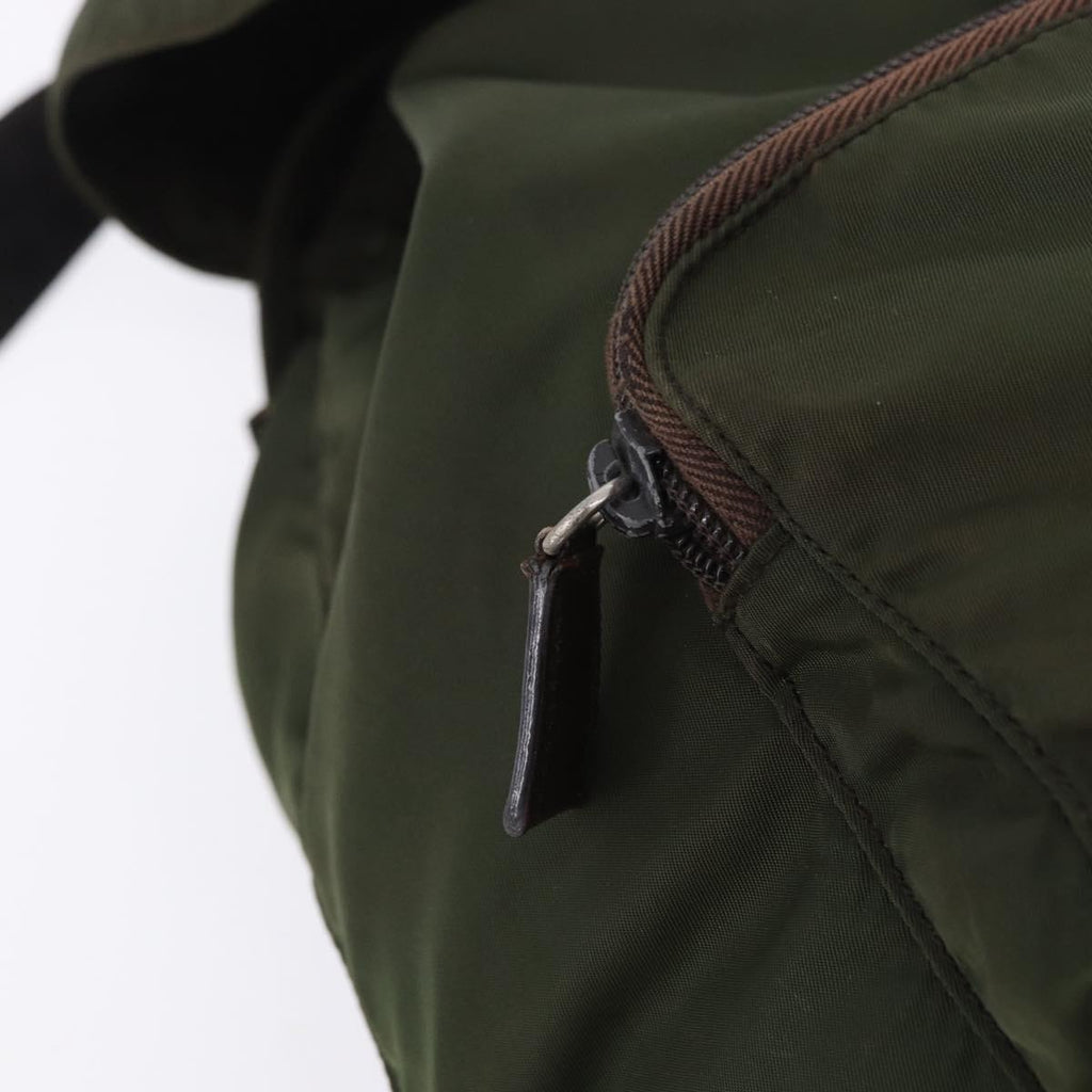 PRADA Backpack Nylon Green Silver Auth ep15691