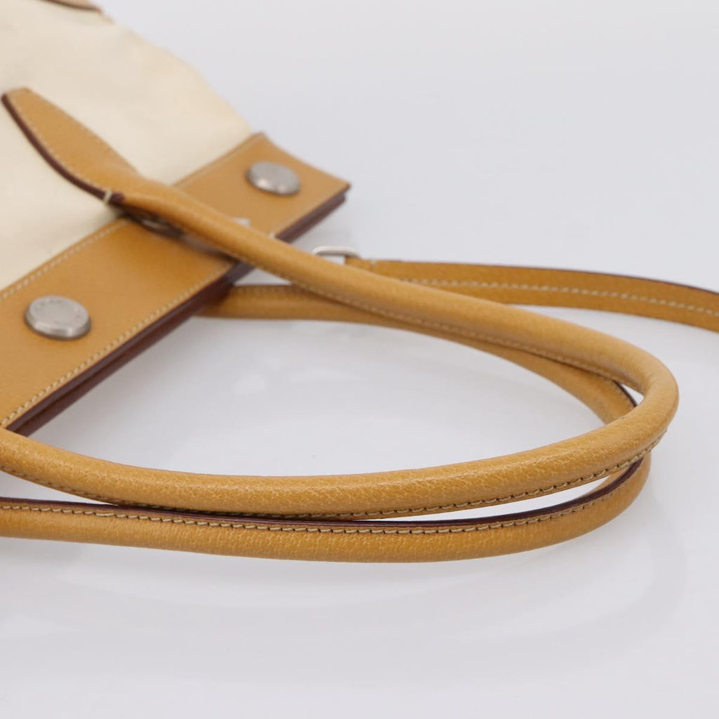 PRADA Hand Bag Canvas 2way White Silver Auth ep15981