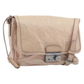 PRADA Shoulder Bag Leather Beige Silver Auth ep16017