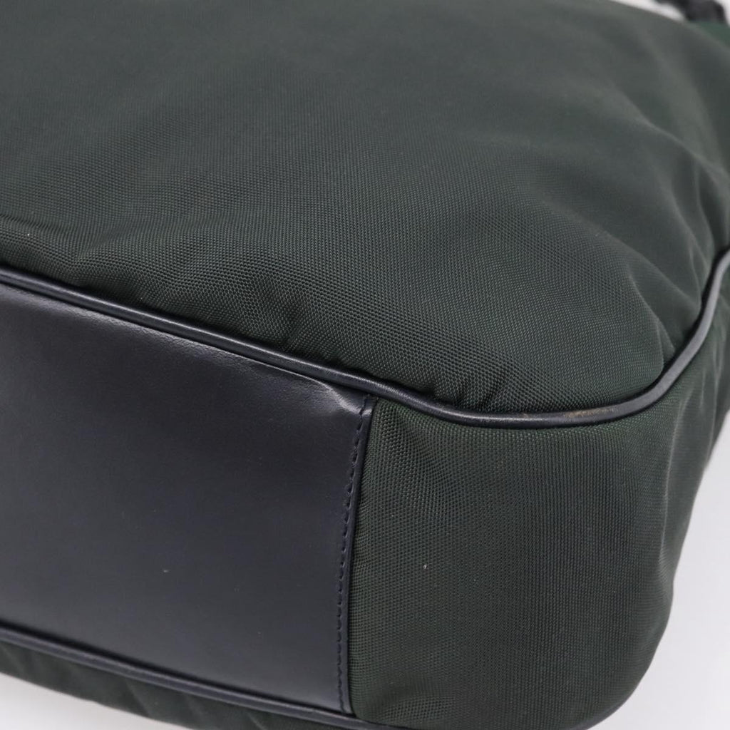 GUCCI Bamboo Hand Bag Nylon 2way Outlet Green Silver 001 1577 Auth ep16071