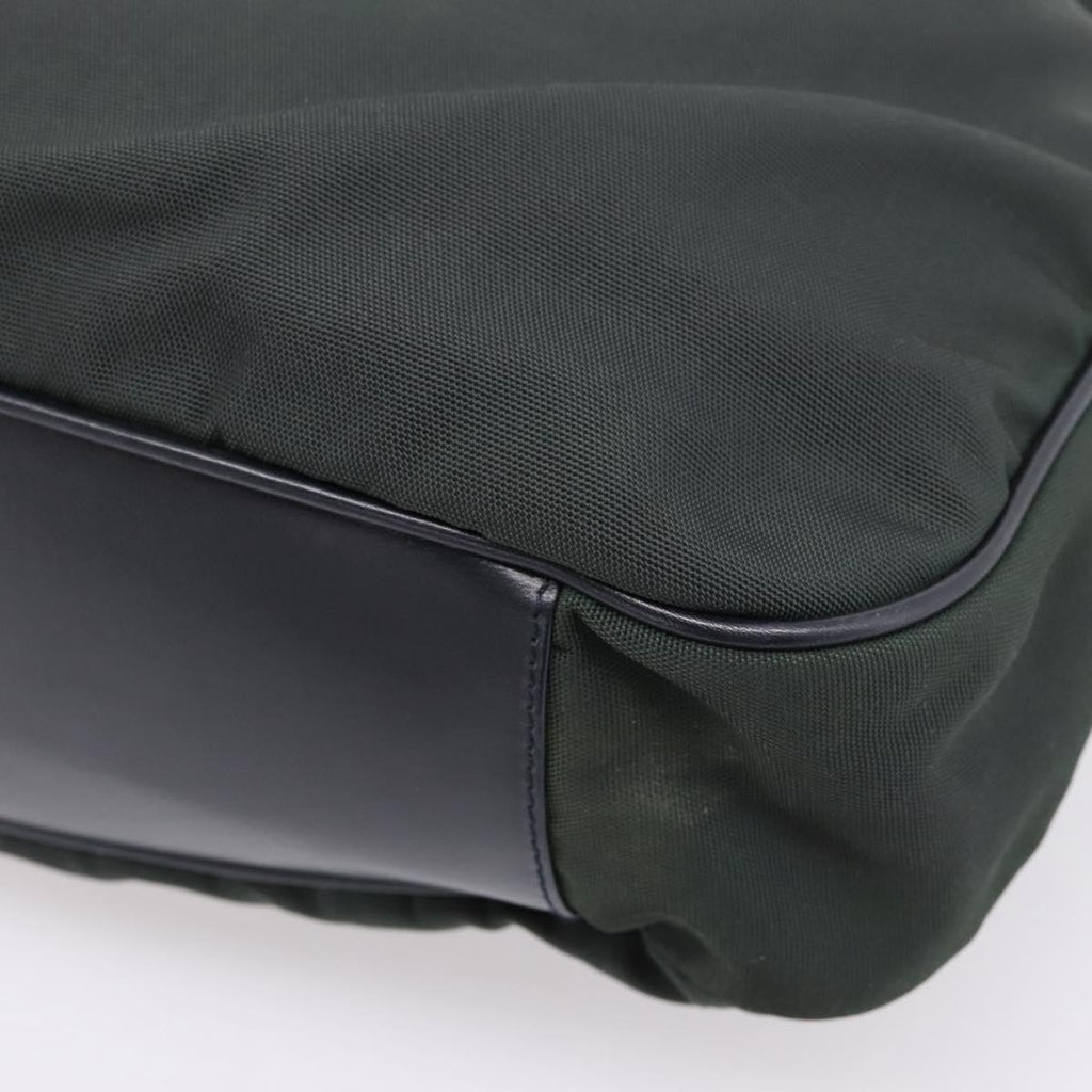 GUCCI Bamboo Hand Bag Nylon 2way Outlet Green Silver 001 1577 Auth ep16071