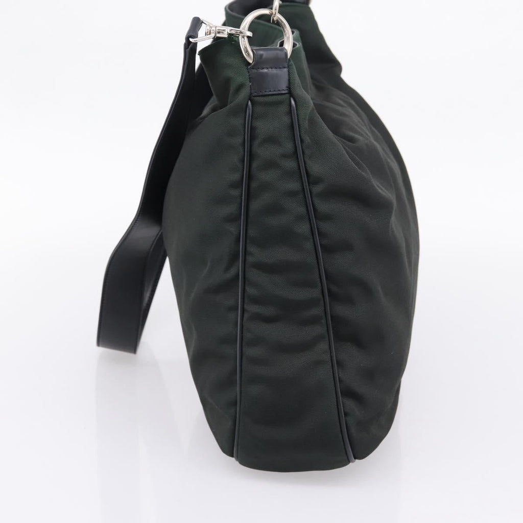 GUCCI Bamboo Hand Bag Nylon 2way Outlet Green Silver 001 1577 Auth ep16071