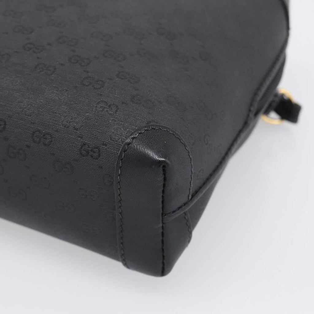 GUCCI Micro GG Shoulder Bag PVC Black Gold Tone 007 115 0093 Auth ep16791