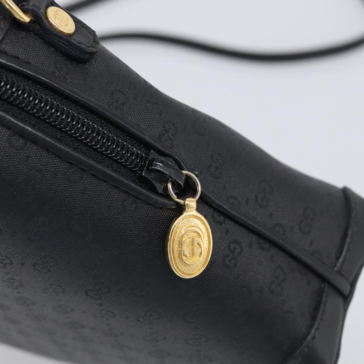 GUCCI Micro GG Shoulder Bag PVC Black Gold Tone 007 115 0093 Auth ep16791